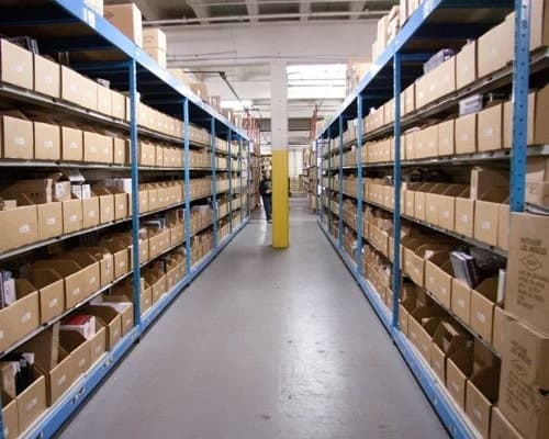 EMU Express warehouse shelves